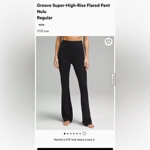 lululemon Groove super high rise flare pant black size 10